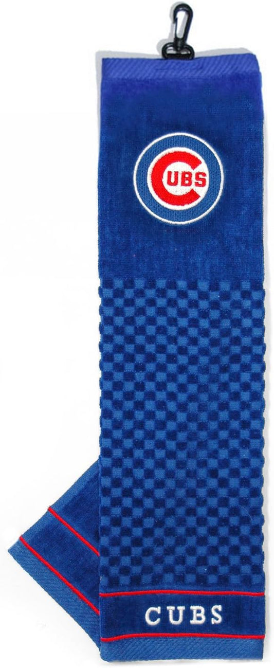 MLB Embroidered Golf Towel, Checkered Scrubber Design, Embroidered Logo