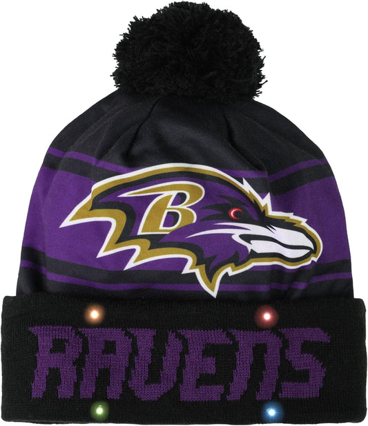 NFL Adult Unisex Men Women LED Light up Cuffed Pom Hat