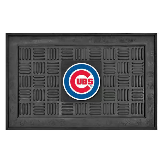 MLB Chicago Cubs Black 19 In. X 30 In. Vinyl Indoor/Outdoor Door Mat