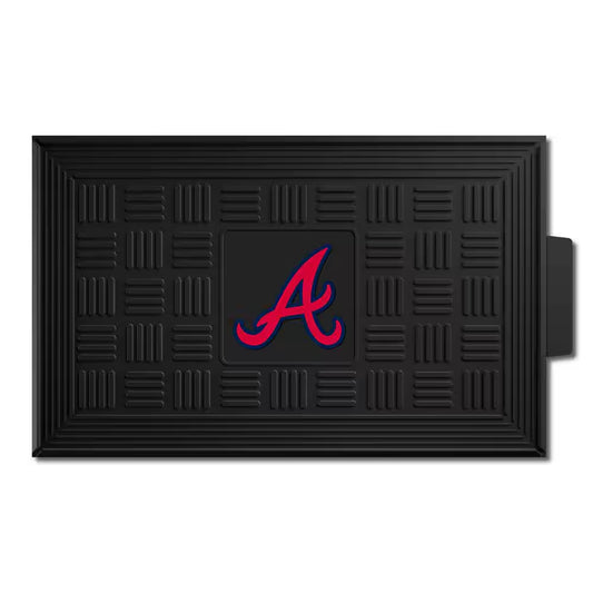 MLB Atlanta Braves Black 19 In. X 30 In. Vinyl Indoor/Outdoor Door Mat