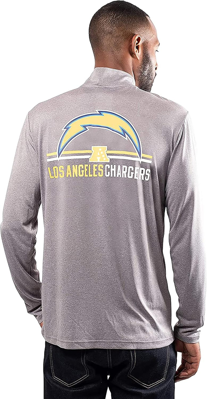 Adults NFL Official Super Soft Quarter Zip Long Sleeve T-Shirt