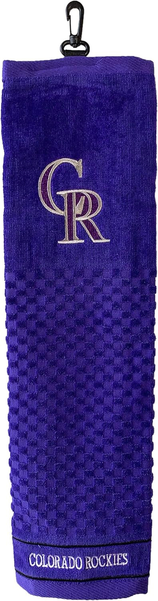 MLB Embroidered Golf Towel, Checkered Scrubber Design, Embroidered Logo