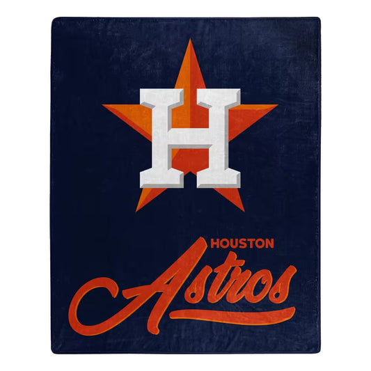 MLB Astros Signature Raschel Black Throw Blanket