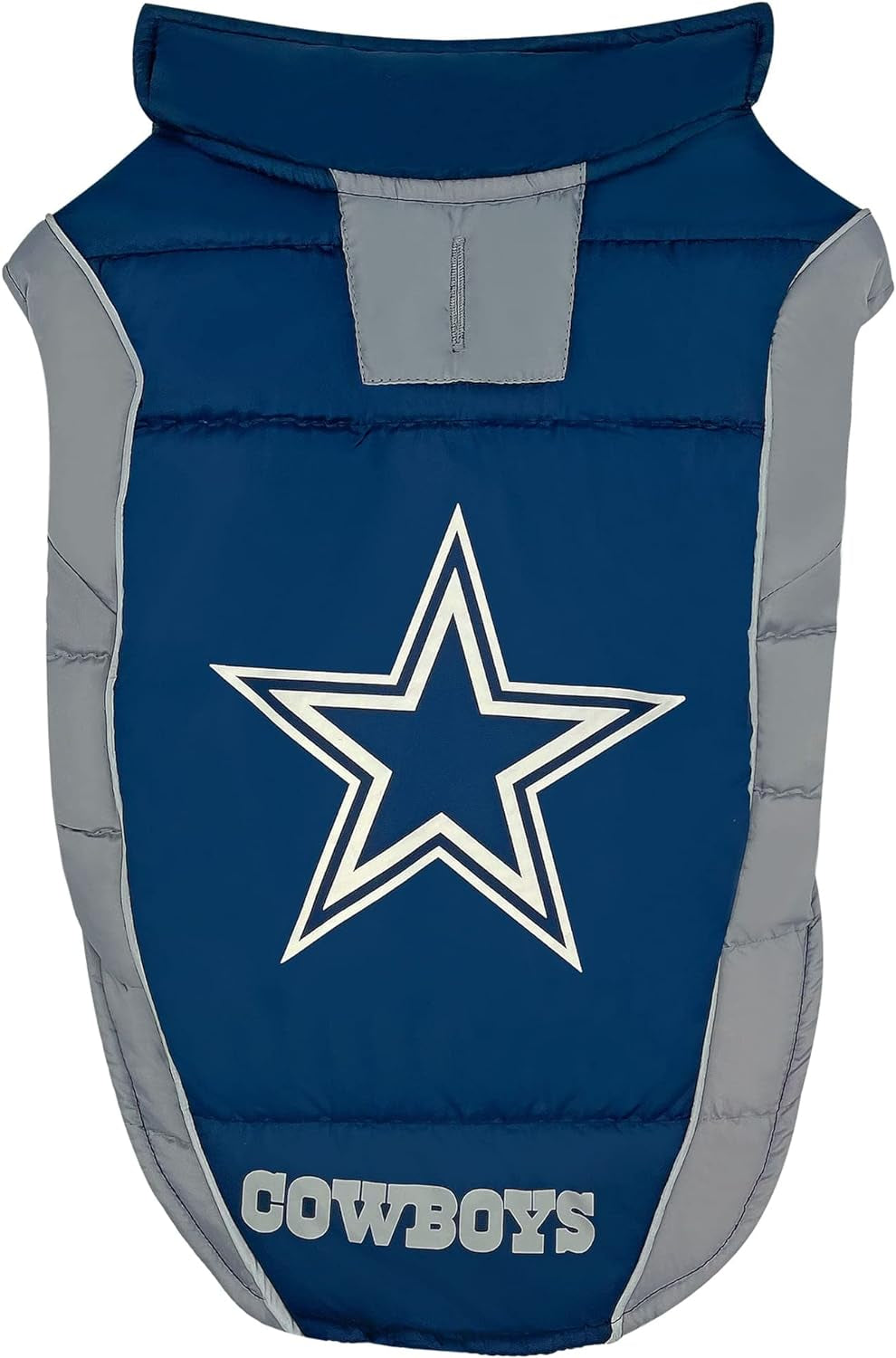 NFL Dallas Cowboys Puffer Vest for Dogs & Cats, Size Large. Warm, Cozy, and Waterproof Dog Coat, for Small and Large Dogs/Cats. Best NFL Licensed PET Warming Sports Jacket